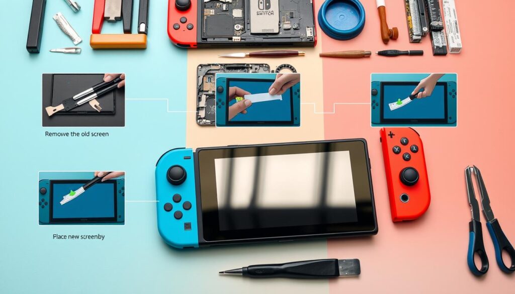 step-by-step Nintendo Switch screen repair