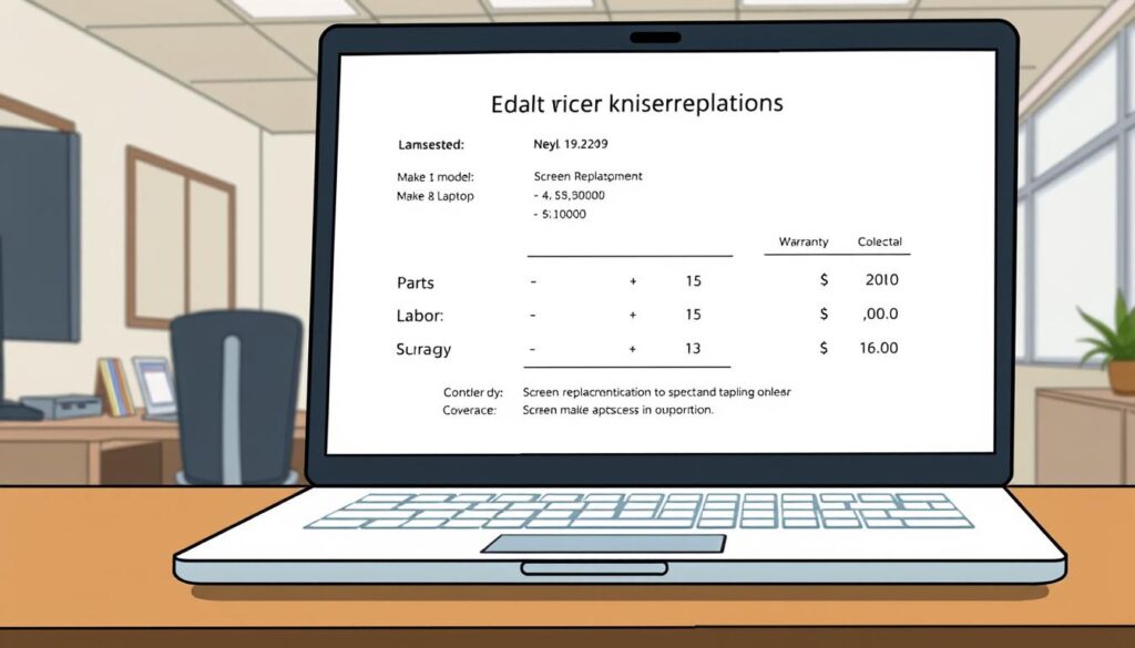 laptop screen replacement estimate