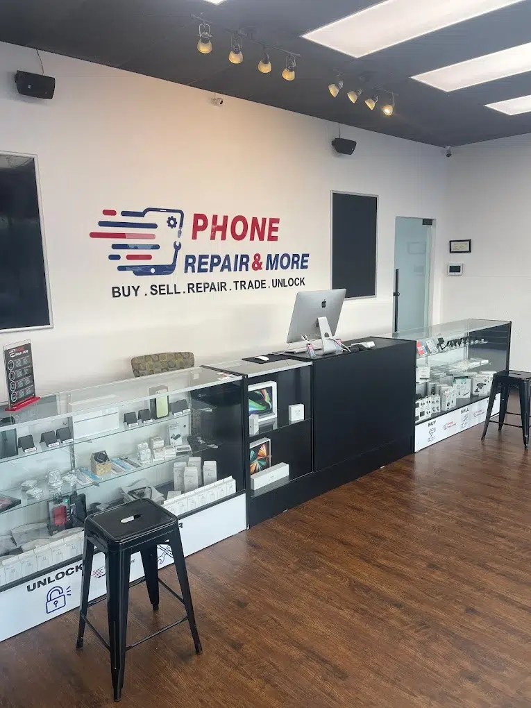 Inside the Phone Repair & More Carrollwood store at 10019 N Dale Mabry Hwy, Suite 600, Tampa, FL 33618